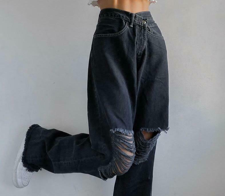 Vintage Distressed High Waisted Jeans - Y2K Fashion with Grunge Aesthetic and Coquette Style Vintage Distressed High Waisted Jeans - Y2K Fashion with Grunge Aesthetic and Coquette Style