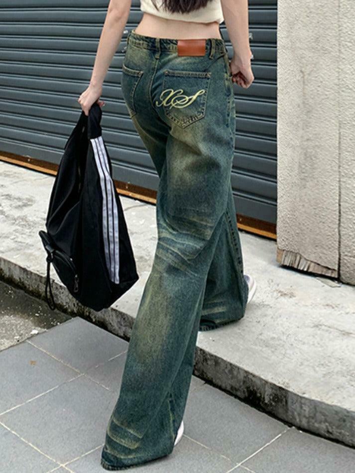 Vintage Distressed Low Waist Boyfriend Jeans: Y2K Fashion with Grunge Aesthetic and Coquette Style Vintage Distressed Low Waist Boyfriend Jeans: Y2K Fashion with Grunge Aesthetic and Coquette Style