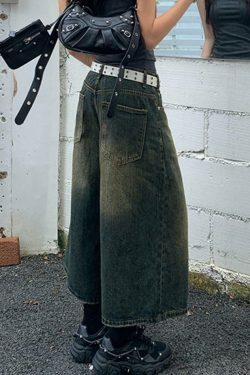 Vintage Distressed Wide Leg Denim Shorts - Y2K Fashion Statement Piece for Women