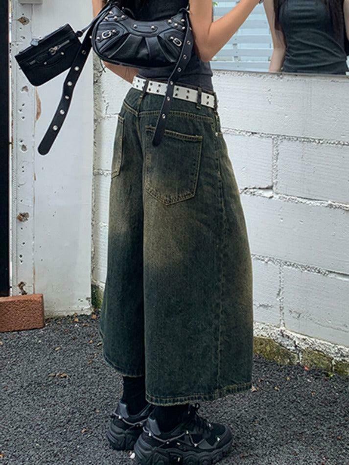 Vintage Distressed Wide Leg Denim Shorts - Y2K Fashion Statement Piece for Women Vintage Distressed Wide Leg Denim Shorts - Y2K Fashion Statement Piece for Women
