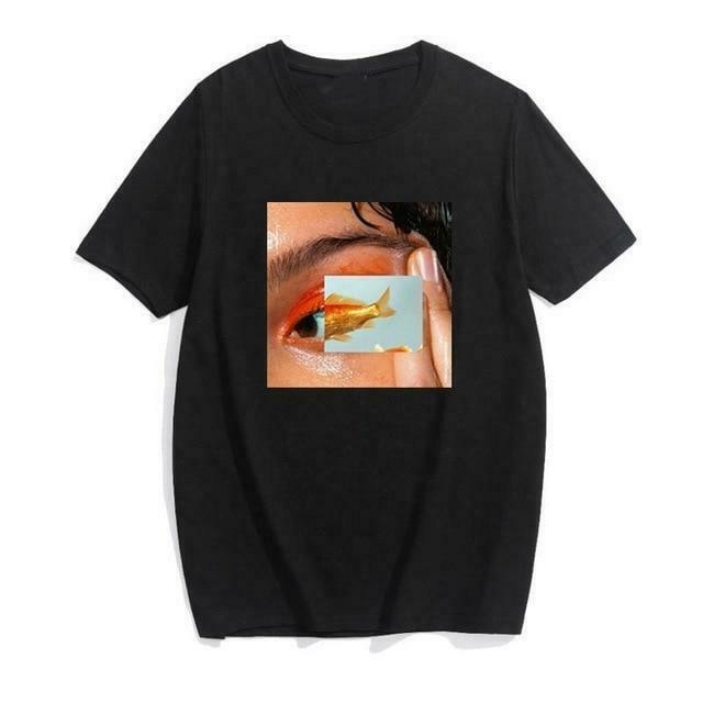 Vintage Eye Fish Graphic Tee - Y2K Aesthetic Shirt for Women - Coquette Style Fashion Top