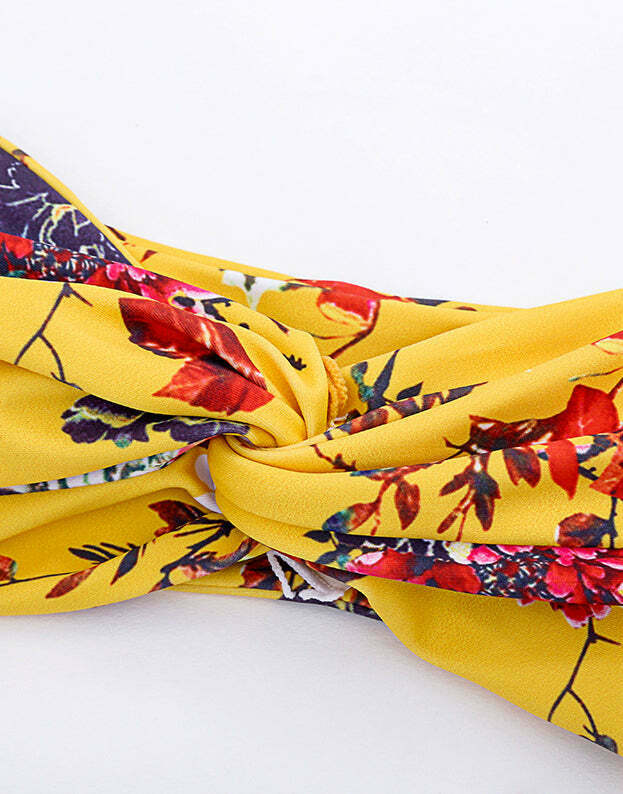 Vintage Floral Bandeau Bikini Set - Y2K Fashion Swimwear with Coquette Aesthetic and Grunge Style Vintage Floral Bandeau Bikini Set - Y2K Fashion Swimwear with Coquette Aesthetic and Grunge Style