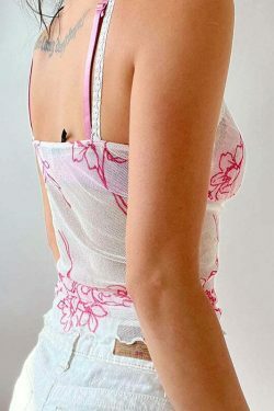 Vintage Floral Cami Top for Y2K Aesthetic: Coquette Style, Grunge Vibes, and Pastel Goth Influence