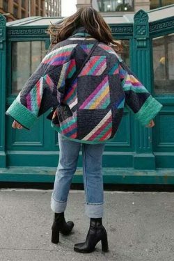 Vintage Floral Cotton Jacket - Y2K Fashion Retro Loose Aesthetic Outfit for Women