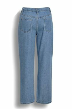 Vintage Floral Denim Jeans - Y2K Aesthetic Fashion for Women - Coquette Style Grunge Outfits