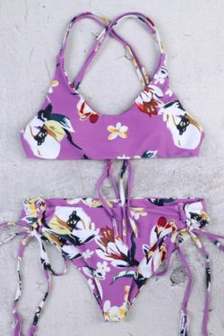 Vintage Floral Halter Bikini Set - Y2K Fashion Swimwear for Women