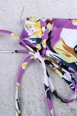 Vintage Floral Halter Bikini Set - Y2K Fashion Swimwear for Women