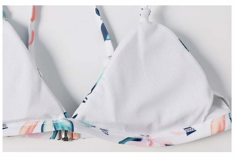 Vintage Floral High Leg Bikini Set - Y2K Fashion Swimwear for Women