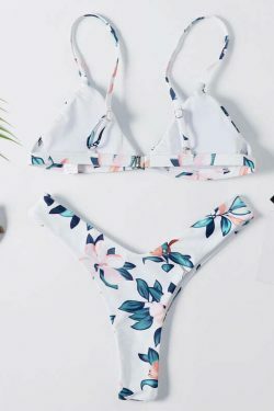 Vintage Floral High Leg Bikini Set - Y2K Fashion Swimwear for Women