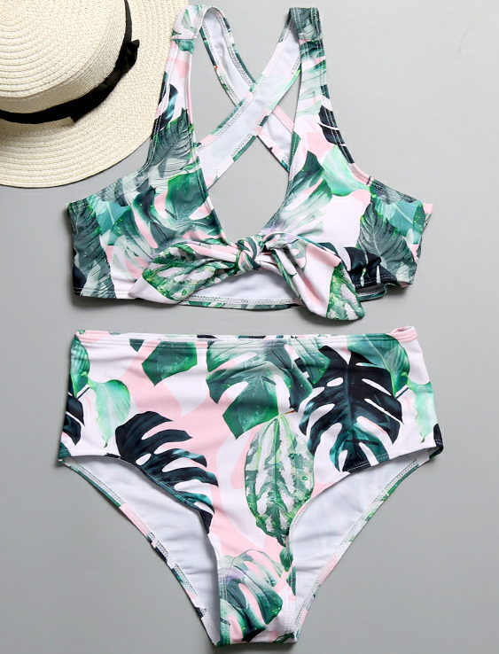 Vintage Floral Knot Bikini - Y2K Fashion Swimwear for Women