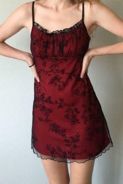 Vintage Floral Mesh Mini Dress - Y2K Aesthetic Fashion for Women - Coquette Style Outfit