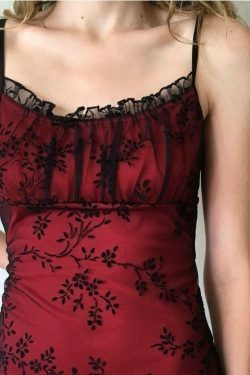 Vintage Floral Mesh Mini Dress - Y2K Aesthetic Fashion for Women - Coquette Style Outfit