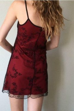 Vintage Floral Mesh Mini Dress - Y2K Aesthetic Fashion for Women - Coquette Style Outfit