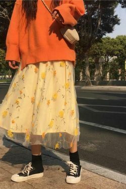 Vintage Floral Mesh Skirt - Y2K Aesthetic Fashion for Women - Coquette Style Grunge Outfit