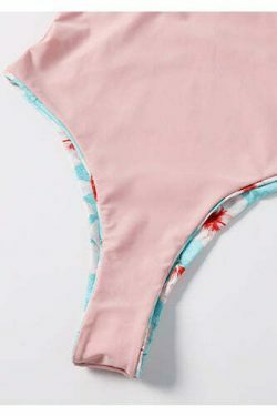 Vintage Floral One-Piece Swimsuit with Plunging Neckline - Y2K Fashion Swimwear