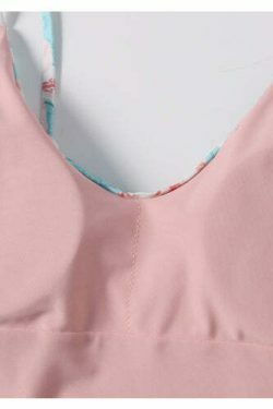 Vintage Floral One-Piece Swimsuit with Plunging Neckline - Y2K Fashion Swimwear