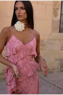 Vintage Floral Ruffles Dress - Y2K Aesthetic with Coquette & Grunge Vibes