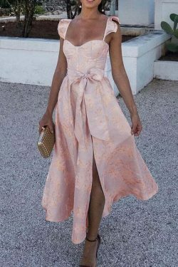 Vintage Floral Suspender Dress - Y2K Fashion Retro Aesthetic Outfit for Women