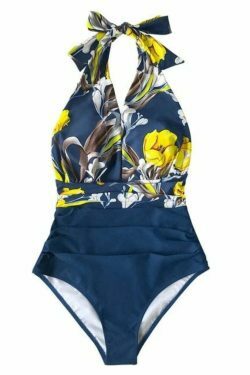 Vintage Floral Swimsuit with Tummy Control - Y2K Fashion for Women