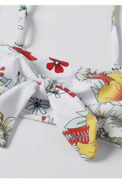 Vintage Flower Print Bikini Set - Y2K Fashion Retro Swimsuit for Women