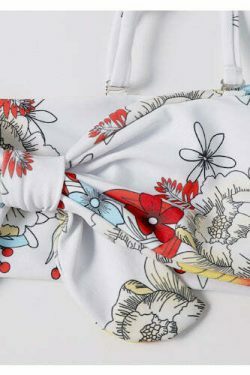 Vintage Flower Print Bikini Set - Y2K Fashion Retro Swimsuit for Women