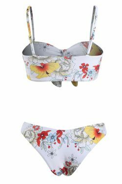 Vintage Flower Print Bikini Set - Y2K Fashion Retro Swimsuit for Women