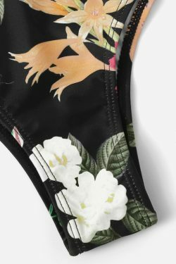 Vintage Flower Print Bikini Set with Tie Front Detail - Y2K Fashion Swimwear for Women