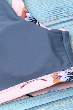 Vintage Flower Print High Waisted Bikini Set - Y2K Fashion Swimwear for Women