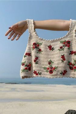 Vintage Flowers Embroidery Knitted Crop Top - Y2K Aesthetic Fashion Statement