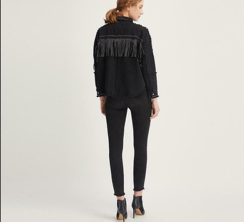 Vintage Fringe Beaded Oversized Jacket - Y2K Fashion Statement Piece for Women