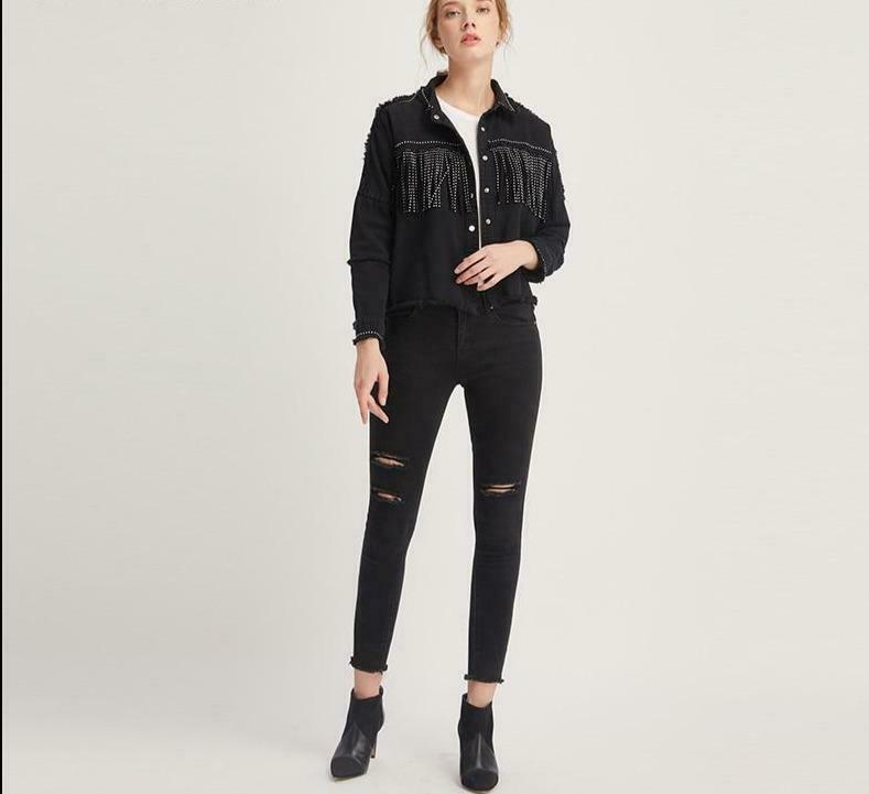 Vintage Fringe Beaded Oversized Jacket - Y2K Fashion Statement Piece for Women