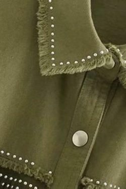 Vintage Fringe Beaded Oversized Jacket - Y2K Fashion Statement Piece for Women