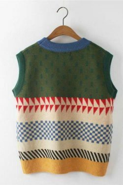 Vintage Girl Embroidered Knitted Vests - Y2K Aesthetic Fashion for Women
