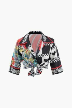 Vintage Graphic Print Shirt - Y2K Aesthetic Top for Women - Coquette Style Fashion