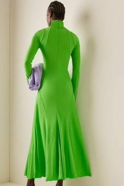 Vintage Green Dress: Elegant Y2K Style - Coquette Aesthetic, Grunge Vibes, Pastel Goth Influence