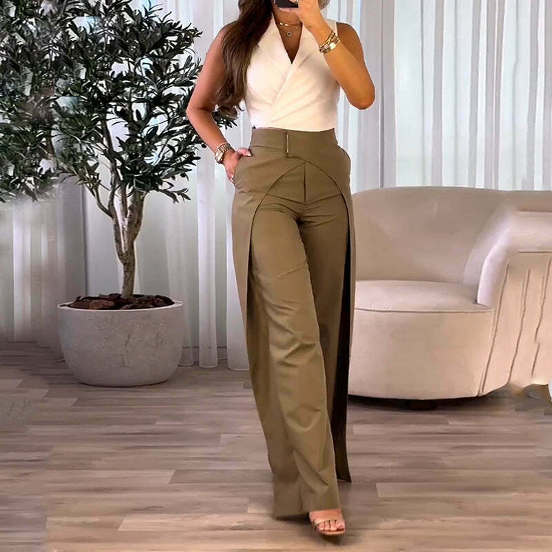 Vintage Green Slim Suit Pants - Y2K Fashion Aesthetic for Women - Coquette Style Grunge Outfits Vintage Green Slim Suit Pants - Y2K Fashion Aesthetic for Women - Coquette Style Grunge Outfits