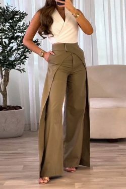 Vintage Green Slim Suit Pants - Y2K Fashion Aesthetic for Women - Coquette Style Grunge Outfits
