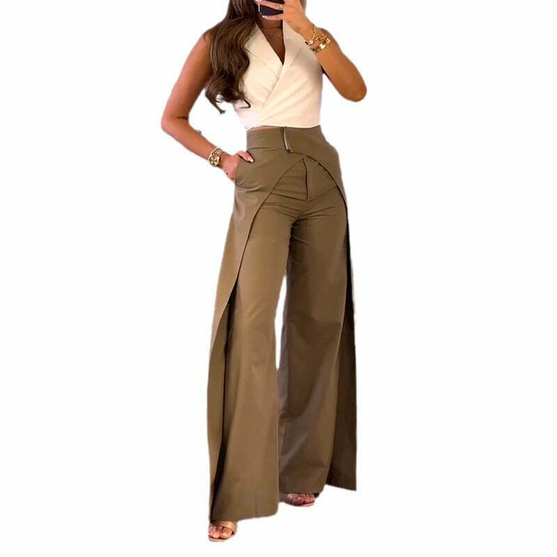 Vintage Green Slim Suit Pants - Y2K Fashion Aesthetic for Women - Coquette Style Grunge Outfits Vintage Green Slim Suit Pants - Y2K Fashion Aesthetic for Women - Coquette Style Grunge Outfits