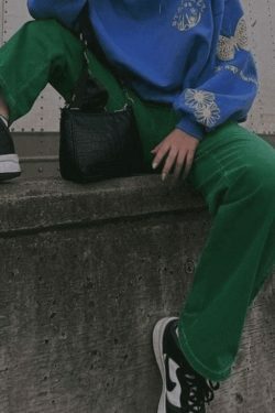 Vintage Green Wash Boyfriend Jeans - Y2K Aesthetic Denim - Coquette Grunge Fashion