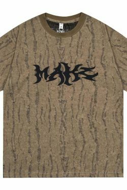 Vintage Grunge Aesthetic Tee with Unique Texture - Y2K Fashion Statement Piece