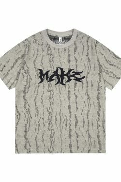 Vintage Grunge Aesthetic Tee with Unique Texture - Y2K Fashion Statement Piece