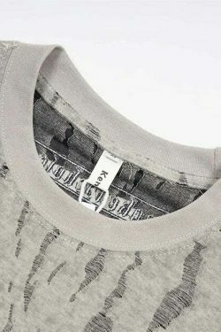 Vintage Grunge Aesthetic Tee with Unique Texture - Y2K Fashion Statement Piece