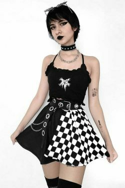 Vintage Grunge High Waist Cargo Skirt for Women - Y2K Aesthetic Outfit