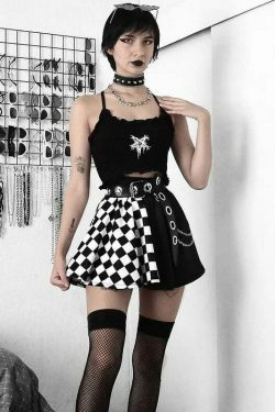 Vintage Grunge High Waist Cargo Skirt for Women - Y2K Aesthetic Outfit