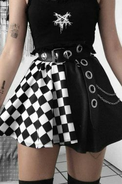 Vintage Grunge High Waist Cargo Skirt for Women - Y2K Aesthetic Outfit
