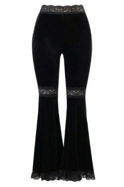 Vintage Grunge High Waist Flare Pants - Y2K Fashion Outfit