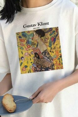Vintage Gustav Klimt Art Tee - Y2K Aesthetic Women's Fashion Statement Piece