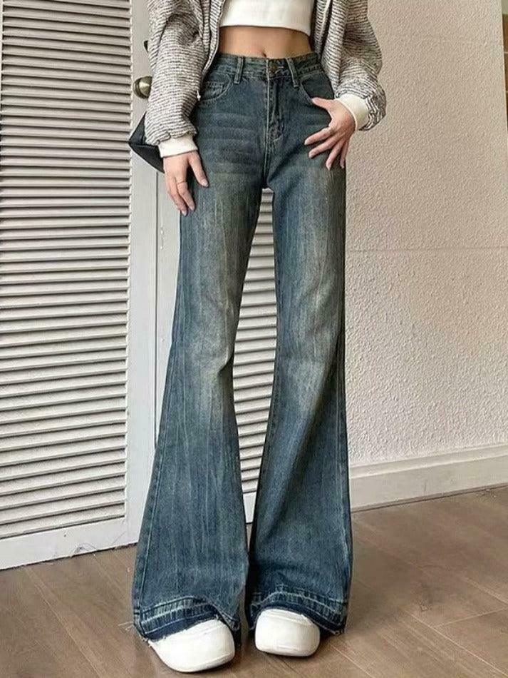 Vintage High Rise Flare Jeans - Y2K Fashion Staple for Retro Aesthetic Looks Vintage High Rise Flare Jeans - Y2K Fashion Staple for Retro Aesthetic Looks