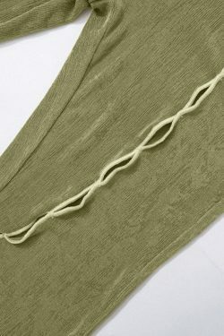 Vintage Hollow Flare Leg Pants - Y2K Fashion Statement with Coquette Aesthetic & Grunge Style