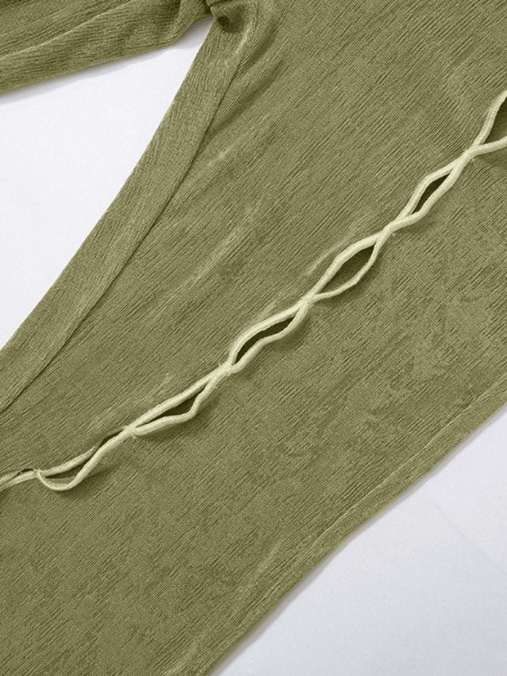 Vintage Hollow Flare Leg Pants - Y2K Fashion Statement with Coquette Aesthetic & Grunge Style Vintage Hollow Flare Leg Pants - Y2K Fashion Statement with Coquette Aesthetic & Grunge Style